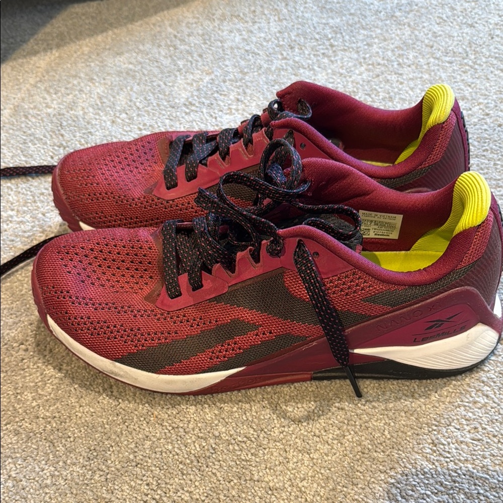 Reebok Burgundy and Black Running Shoes